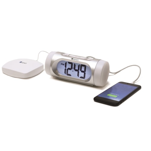 ADA Visual VibeAlert Alarm Clock with Bed Shaker, USB Charging Port